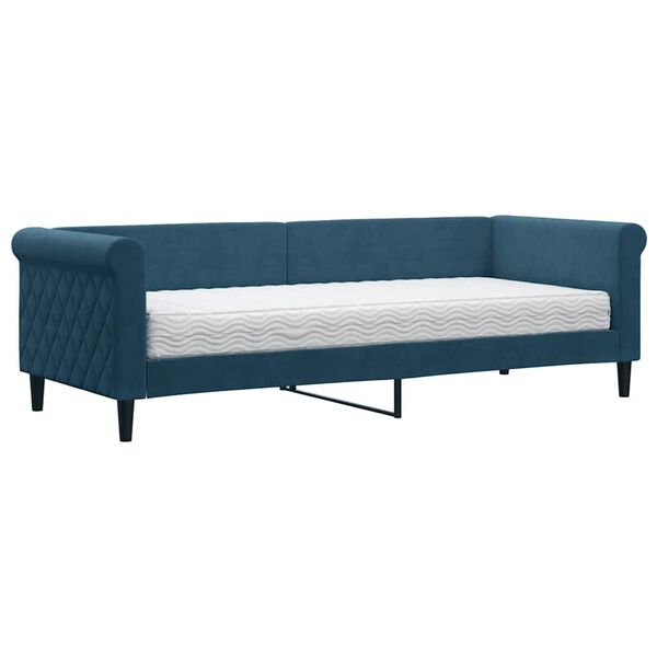 vidaXL Sof&aacute;-cama com colch&atilde;o 80x200 cm veludo azul
