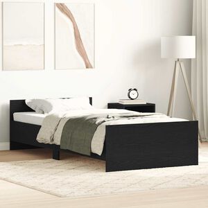 vidaXL Estrutura cama s/ colch&atilde;o derivados madeira carvalho preto