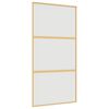 vidaXL Porta deslizante 102,5x205 cm vidro ESG fosco/alum&iacute;nio dourado