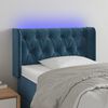 vidaXL Cabeceira de cama c/ luzes LED veludo 83x16x78/88cm azul-escuro