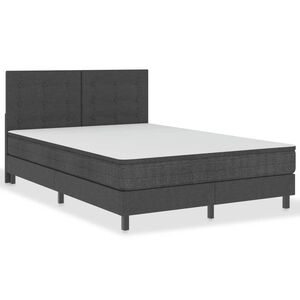 vidaXL Cama boxspring 140x200 cm tecido cinzento-escuro
