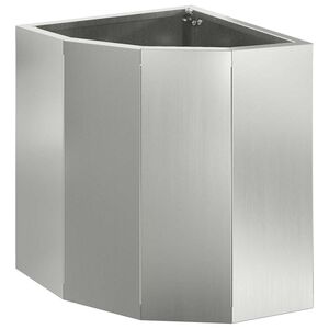 vidaXL Vaso de Canto Prateado 30 x 30 x 35 cm A&ccedil;o galvanizado
