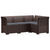 vidaXL Sof&aacute; de Jardim para 4 Pessoas com Almofadas Visual Rattan PP
