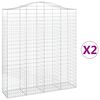 vidaXL Cestos gabi&atilde;o arqueados 2pcs 200x50x220/240cm ferro galvanizado