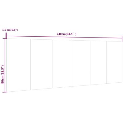 vidaXL Cabeceira de parede 240x1,5x80 cm derivados de madeira branco
