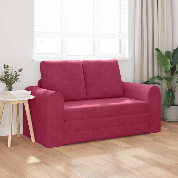 vidaXL Sof&aacute;-Cama 60cm Vinho Vermelho Veludo