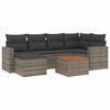 vidaXL 7 pcs conjunto sof&aacute;s p/ jardim c/ almofad&otilde;es vime PE cinzento