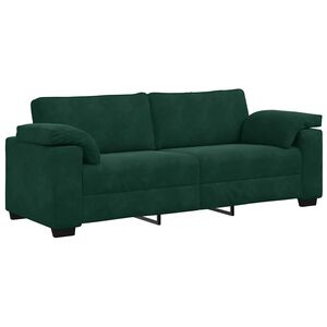 vidaXL Sof&aacute; de 3 lugares 220x77x82 cm veludo verde-escuro