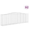 vidaXL Cestos gabi&atilde;o arqueados 2pcs 400x50x120/140cm ferro galvanizado
