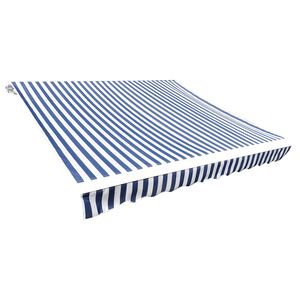 vidaXL Tecido de substitui&ccedil;&atilde;o para toldo azul e branco 300x250 cm poli&eacute;ster