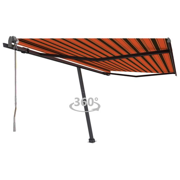vidaXL Toldo autom&aacute;tico independente 400x300 cm laranja e castanho