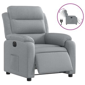 vidaXL Poltrona reclin&aacute;vel el&eacute;trica tecido cinzento-claro