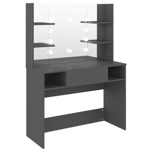 vidaXL Mesa de maquilhagem c/ luzes LED 100x40x135 cm MDF cinzento