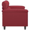 vidaXL Sof&aacute; de 2 lugares 140 cm couro artificial vermelho tinto