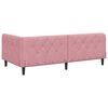 vidaXL Estrutura de Cama de Canto com colch&atilde;o Rosa 100 x 200 cm Veludo