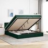 vidaXL Estrutura de cama otomana com colchão 160x200 cm verde escuro