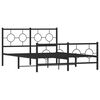 vidaXL Estrutura de cama com cabeceira e pés 140x190 cm metal preto
