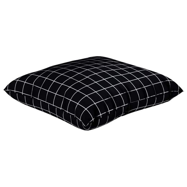 vidaXL Travesseiros Esparramados Xadrez 4 pcs Xadrez Preto 50 x 50 cm