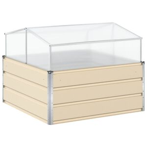 vidaXL Floreira Ivory 100 x 100 x 77 cm A&ccedil;o Galvanizado