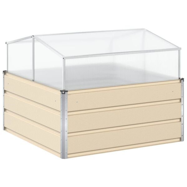 vidaXL Floreira Ivory 100 x 100 x 77 cm A&ccedil;o Galvanizado