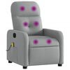 vidaXL Poltrona de massagens reclin&aacute;vel tecido cinzento-claro