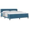 vidaXL Cama Box com cabeceira Azul escuro 180 x 200 cm Veludo