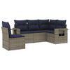 vidaXL Conjunto de sof&aacute; de jardim de 5 pe&ccedil;as com almofadas em rattan sint&eacute;tico cinza