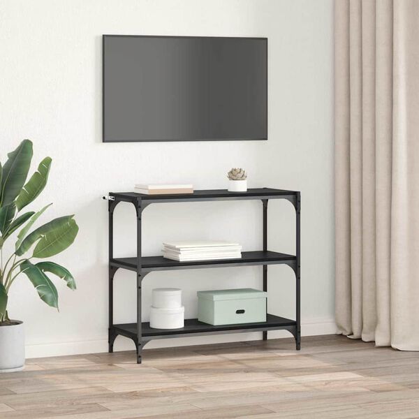 vidaXL Gabinete de Livros Carvalho Preto 80 x 33 x 70,5 cm