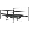 vidaXL Estrutura de cama com cabeceira e p&eacute;s 120x190 cm metal preto