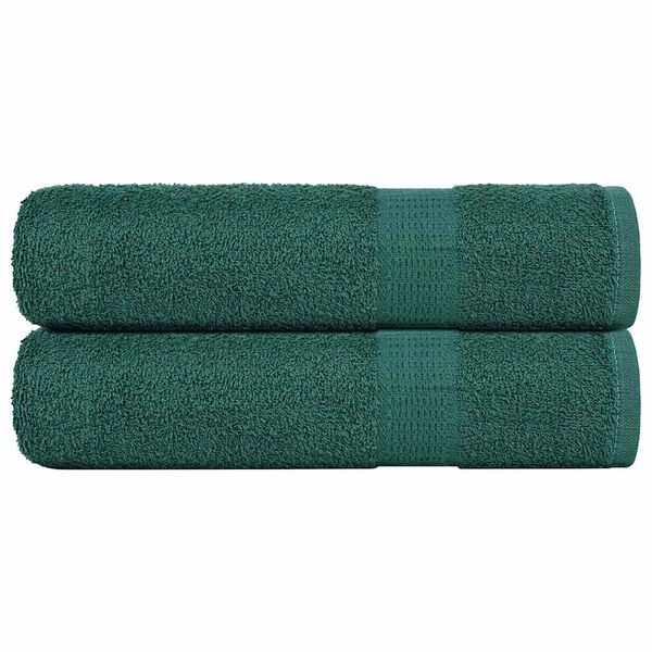 vidaXL Toalhas de banho FROGN 2pcs 70x140 cm 360 g/m&sup2; verde
