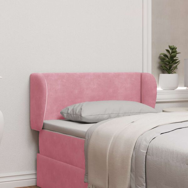 vidaXL Orelha de Cabeceira Rosa 40 x 23 x 6 cm Veludo