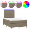 vidaXL Cama box spring colch&atilde;o/LED 120x190cm tecido cinza-acastanhado