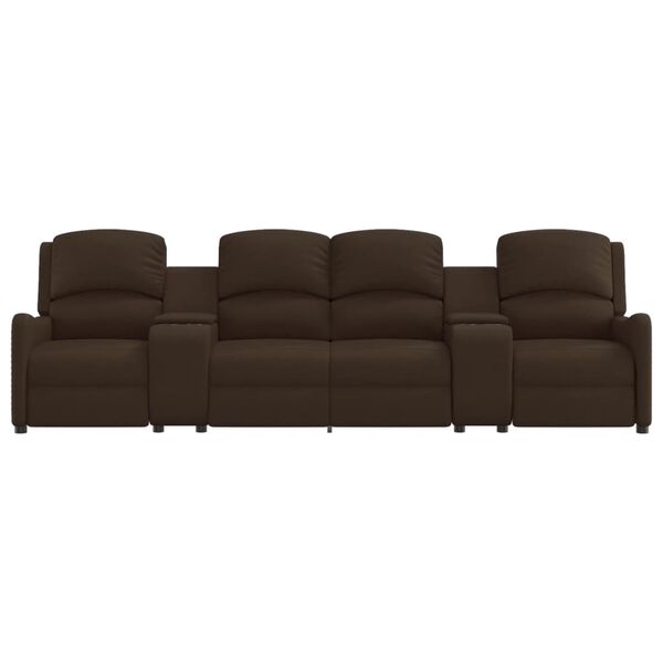 vidaXL Poltrona massagens 4 lug. +suporte copo castanho brilhante