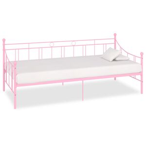vidaXL Estrutura sof&aacute;-cama 90x200 cm metal rosa