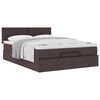 vidaXL Cama otomana com colch&atilde;o 140x190 cm tecido castanho escuro