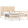 vidaXL Estrutura de cama com cabeceira 120x200 cmmadeira maci&ccedil;a