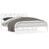vidaXL Estrutura de cama com cabeceira 150x200 cm metal branco