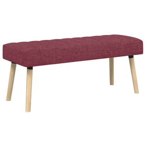 vidaXL Banco com tufting em canal Vinho Vermelho 110 x 40 x 46 cm