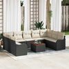 vidaXL Conjunto de Sofá de Jardim 10 pcs Preto e branco
