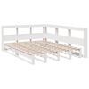 vidaXL Cama com estante sem colch&atilde;o 160x200 cm pinho maci&ccedil;o branco