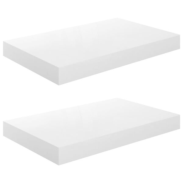 vidaXL Prateleiras de parede suspensas 2 pcs 40x23x3,8cm MDF branco