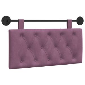 vidaXL Cabeceira Suspensa Montado na parede Roxo 90 x 55 x 7 cm Veludo
