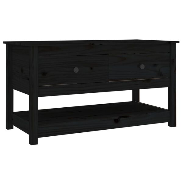 vidaXL Mesa de centro 102x49x55 cm pinho maciço preto