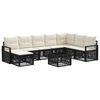 vidaXL Conjunto de Sof&aacute; de Jardim 9 unid. Preto vime PE