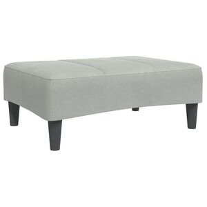 vidaXL Apoio de p&eacute;s 77x55x31 cm veludo cinzento-claro