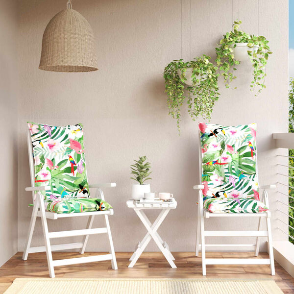 vidaXL Almofad&otilde;es para cadeiras altas de jardim 2pcs tecido multicolor