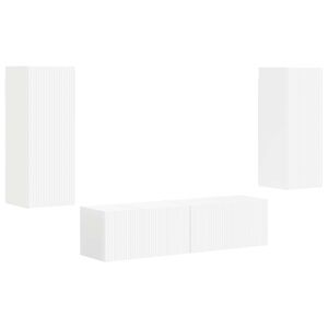 vidaXL Conjunto de m&oacute;vel de TV 2 pcs Branco Madeira processada