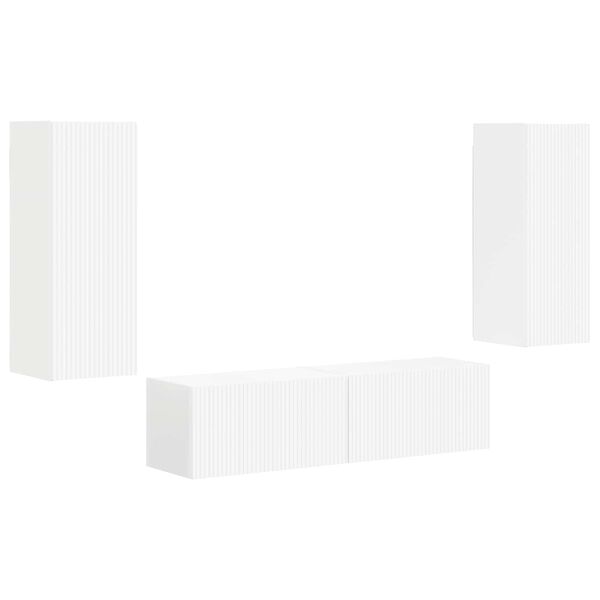 vidaXL Conjunto de m&oacute;vel de TV 2 pcs Branco Madeira processada