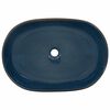 vidaXL Lavat&oacute;rio de bancada oval 59x40x14 cm cer&acirc;mica castanho e azul