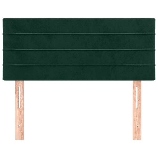vidaXL Cabeceira de cama veludo 80x5x78/88 cm verde-escuro